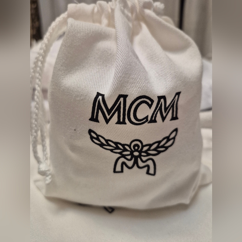 MCM White Drawstring Dust Bag 6.5x7.75 Approx